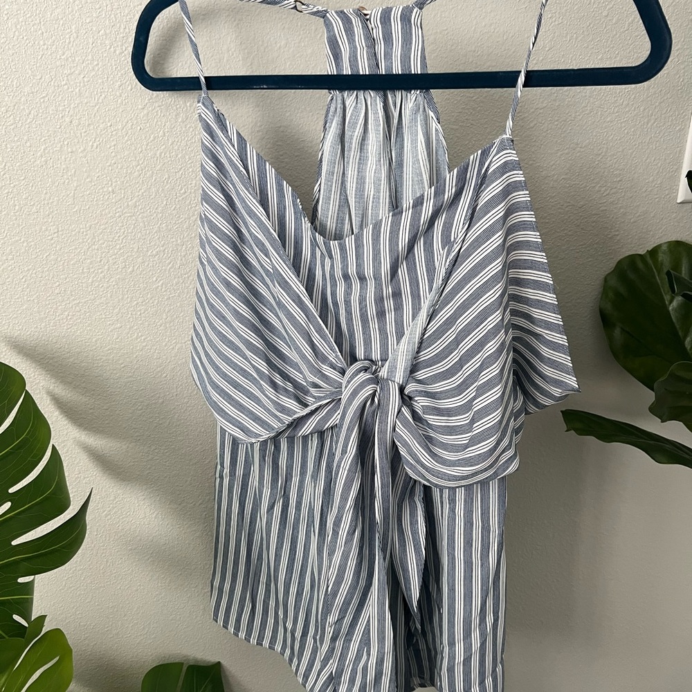 Nautical themed tie-front summer romper